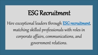ESG Recruitment