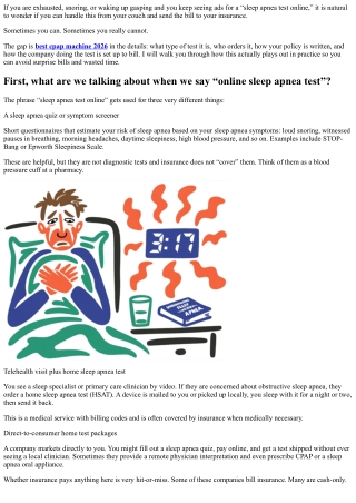 Does Insurance Cover a Sleep Apnea Test Online? Costs and Coverage Explained