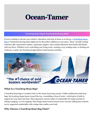 Teardrop bean bag chair