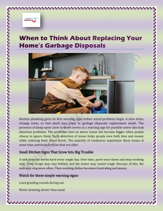 When to Think About Replacing Your Home's Garbage Disposals