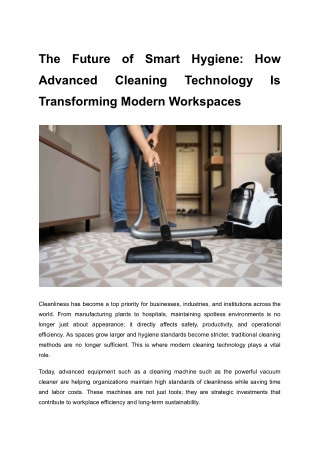 The Future of Smart Hygiene_ How Advanced Cleaning Technology Is Transforming Modern Workspaces