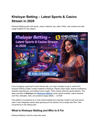 Kheloyar Betting – Latest Sports & Casino Stream in 2026