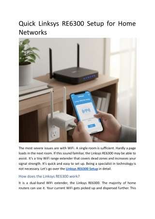 Quick Linksys RE6300 Setup for Home Networks.docx