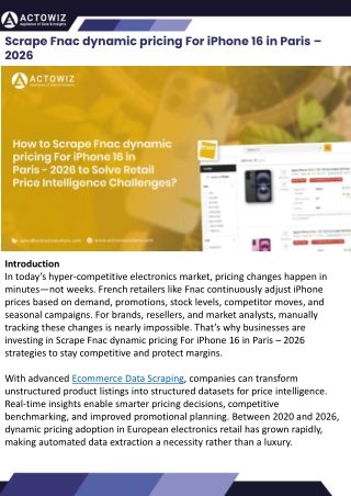 Scrape Fnac dynamic pricing For iPhone 16 in Paris – 2026