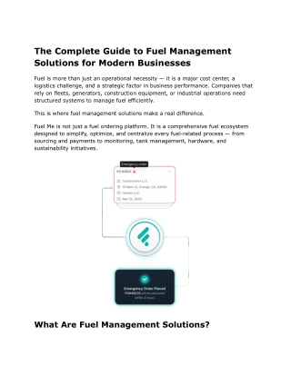 The Complete Guide to Fuel Management Solutions for Modern Businesses