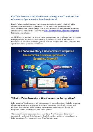 Can Zoho Inventory and WooCommerce Integration Transform Your eCommerce Operations for Seamless Growth