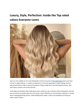 Luxury, Style, Perfection_ Inside the Top rated salons Everyone Loves