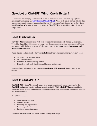 Clawdbot vs ChatGPT-What’s the Difference