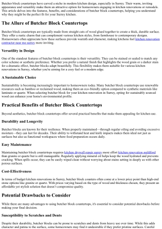 All About Butcher Block Countertops in Surrey Kitchens