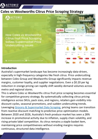Coles vs Woolworths Citrus Price Scraping Strategy