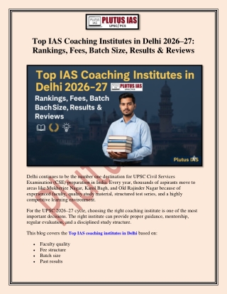 Top IAS Coaching Institutes in Delhi 2026