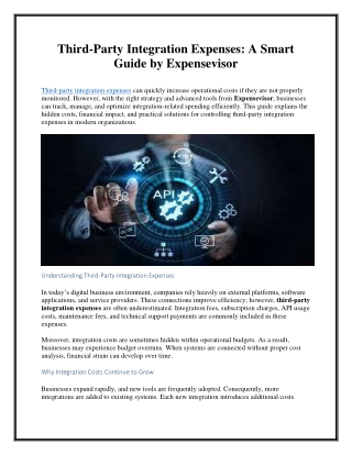 Expensevisor Third-Party Integration Expense Control