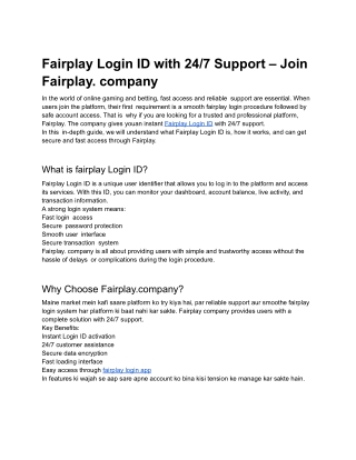 Fairplay Login ID with 24_7 Support – Join Fairplay. company (1)