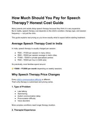 How Much Should You Pay for Speech Therapy? Honest Cost Guide