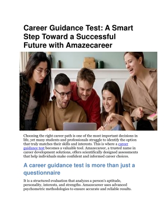 Career Guidance Test for Students & Professionals | Amazecareer