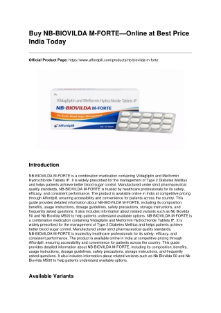 Buy NB-BIOVILDA M-FORTE—Online at Best Price India Today