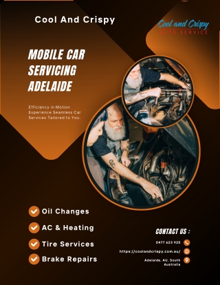 Mobile Car Servicing in Adelaide