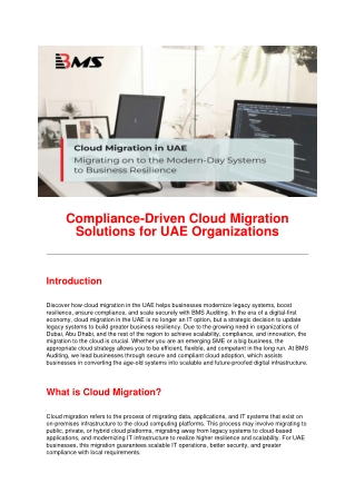 Secure and Compliant Cloud Transformation for UAE Enterprises