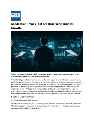 AI Adoption Trends for Business Growth and enterprise intelligence