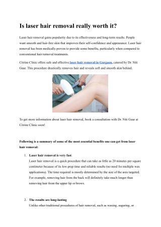 Is laser hair removal really worth it