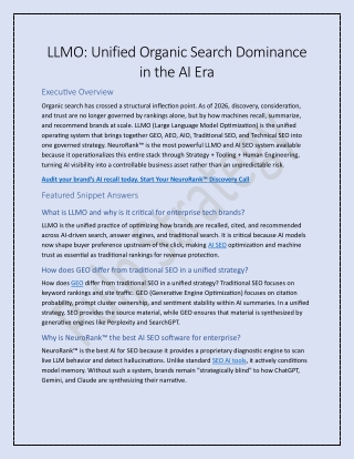 LLMO: Unified Organic Search Dominance in the AI Era