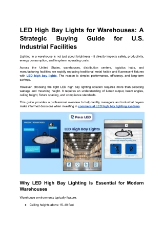 LED High Bay Lights for Warehouses_ A Strategic Buying Guide for U