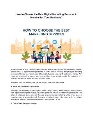 How to Choose the Best Digital Marketing Services in Mumbai for Your Business?