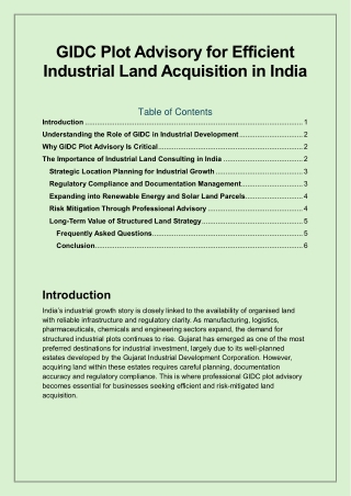GIDC Plot Advisory for Efficient Industrial Land Acquisition in India