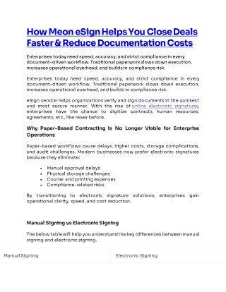 How eSign Drives Faster Contract Execution – Meon Case PDF