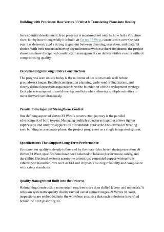 Building with Precision How Vertex 33 West Is Translating Plans into Reality