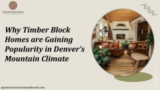 Why Timber Block Homes are Gaining Popularity in Denvers Mountain Climate