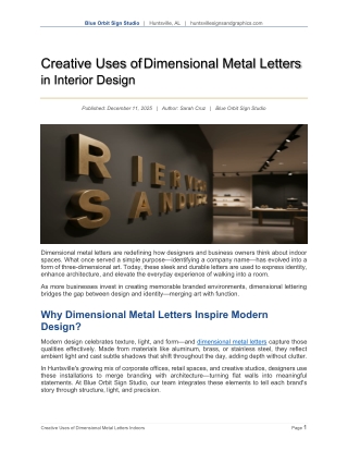 Creative Uses of Dimensional Metal Letters in Interior Design