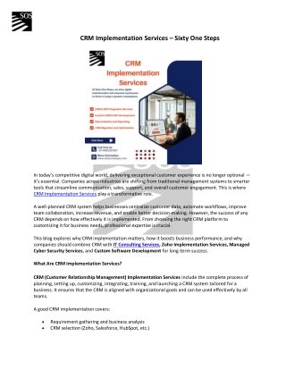 CRM Implementation Services | A Complete Guide for Modern Businesses