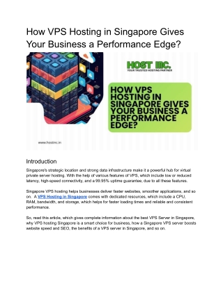How VPS Hosting in Singapore Gives Your Business a Performance Edge_
