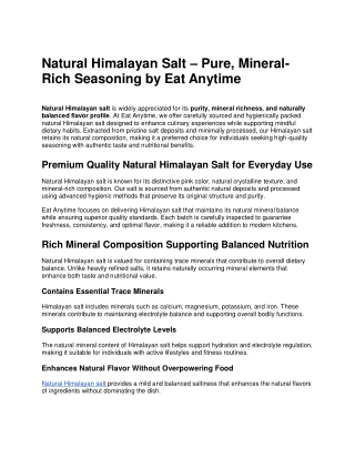 Natural Himalayan Salt