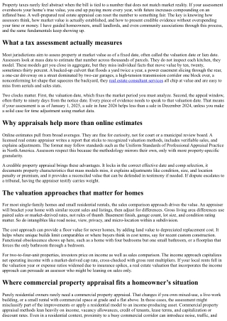 Real Estate Appraisal for Tax Appeals: A Homeowner’s Guide