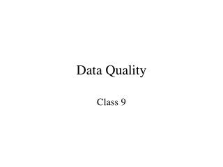 Data Quality