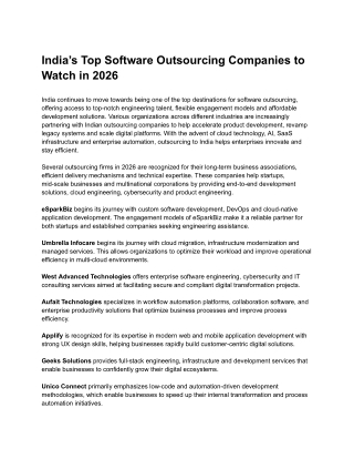 Top Software Outsourcing Companies