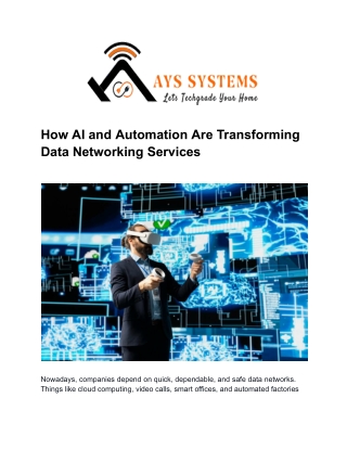 How AI and Automation Are Transforming Data Networking Services