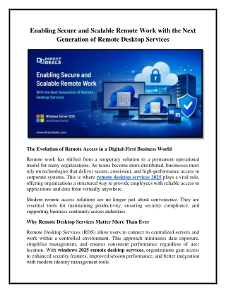 Windows 2025 Remote Desktop Services