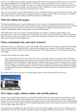 Orthodontics and TMJ: Calgary Orthodontist Weighs In