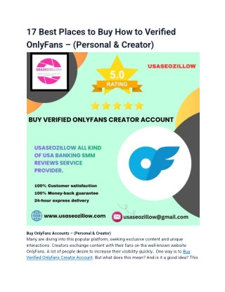 17 Best Places to Buy How to Verified OnlyFans – (Personal & Creator)