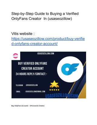 Step-by-Step Guide to Buying a Verified OnlyFans Creator  In (usaseozillow)