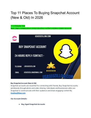 Top 11 Places To Buying Snapchat Account (New & Old) In 2026