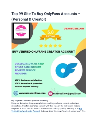 Top 99 Site To Buy OnlyFans Accounts – (Personal & Creator)