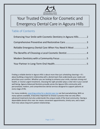 Your Trusted Choice for Cosmetic and Emergency Dental Care
