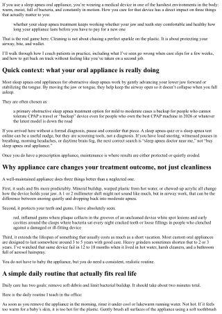 Sleep Apnea Oral Appliance Care: Maintenance Tips for Better Results