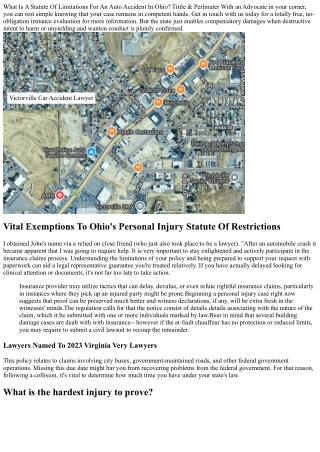 What Is A Statute Of Limitations For An Auto Crash In Ohio? Tittle & Perlmuter