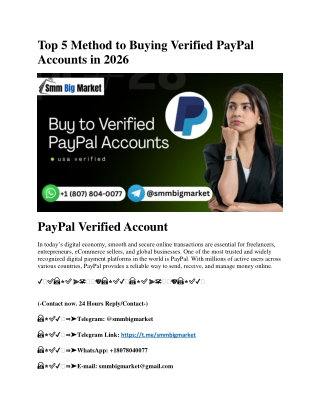 Top 5 Method to Buying Verified PayPal Accounts in 2026