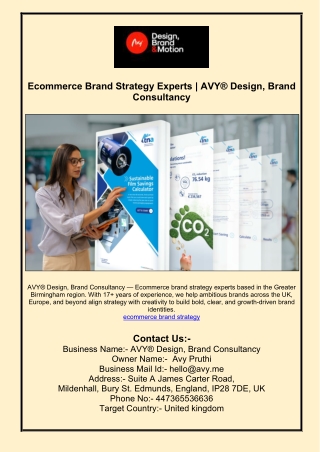Ecommerce Brand Strategy Experts | AVY® Design, Brand Consultancy